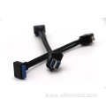 Double USB3.0 male Panel Mount to IDC Cable